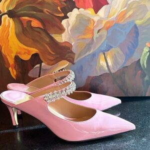 NWOT Elegant Pink Pointed-Toe Heels w Rhinestone Strap PRICED TO SELL low heel